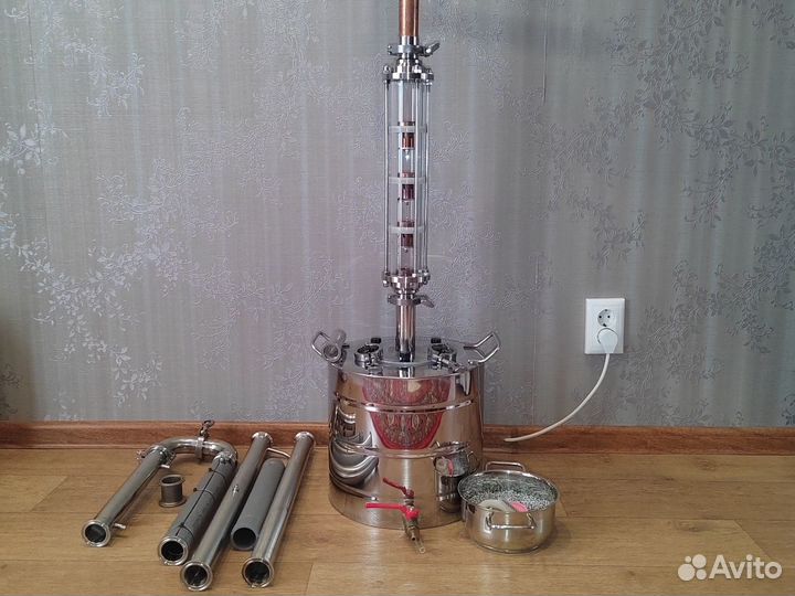 Кламп 1,5 дюйма, бак 20л. Колонна рек. дисти-тор