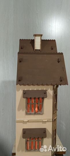 Кукольный домик с мебелью деревянный