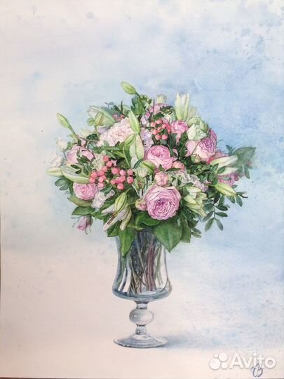 Картина акварелью Цветы