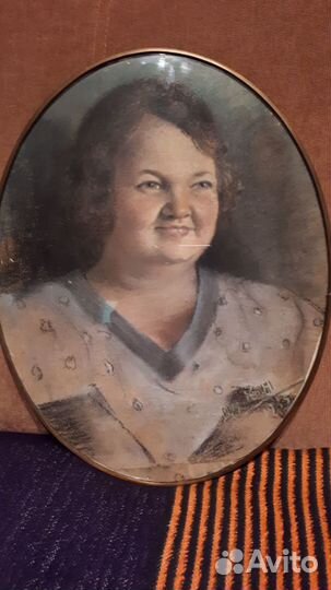 Антикварный Портрет графика карандаш актриса