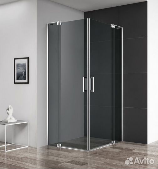 Душ. уголок Cezares Хром slider-a-2-90/100-grigio