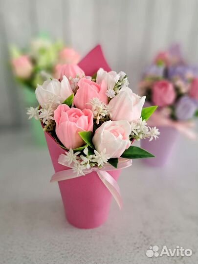 Букет тюльпанов из мыла