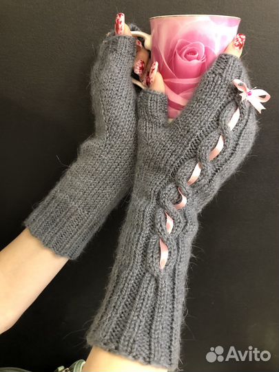 Митенки вязаные