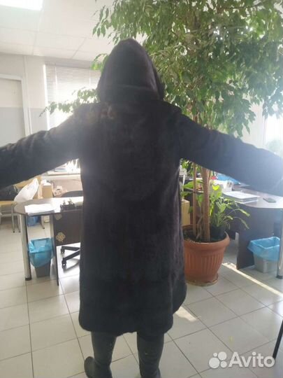 Шуба норковая с капюшоном 52 54 размер