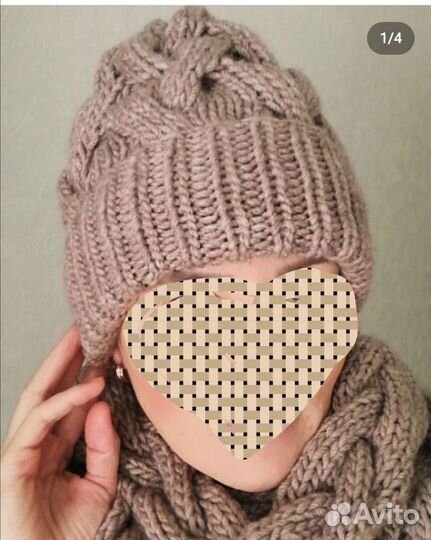 Комплект шапка и снуд женский ручная работа