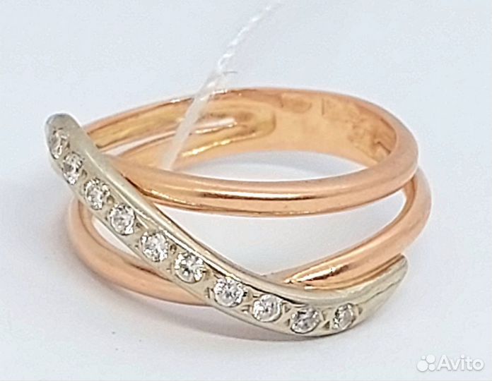 Кольцо Золотое 585 с Фианитами 18,5 р-р