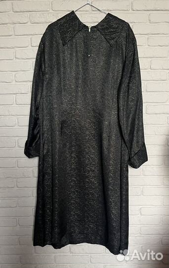 Винтажное платье 50-х гг шелк муар/люрекс