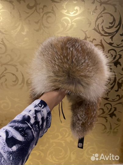 Шапка натуральный мех и кожа