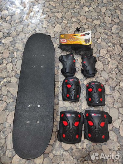 Скейтборд детский + защита