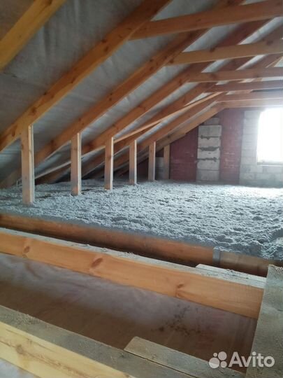 Утепление крыши, Эковата, утепление мансард