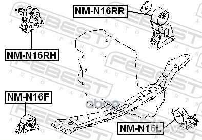 Опора двигателя nissan almera II 00- NM-N16RR F