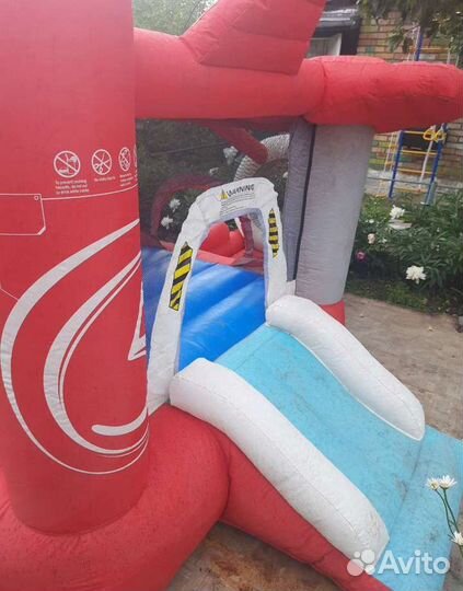 Детский надувной батут с горкой