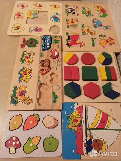 Деревянные пазлы вкладыши