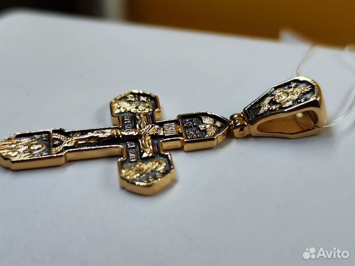 Золотой крест 585 пробы с чернением 7.07 гр
