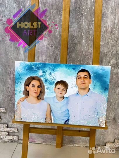 Портрет по фото на холсте