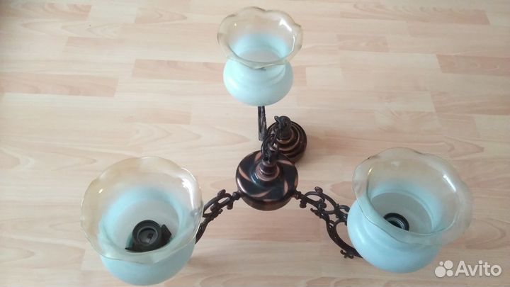 Люстра трехрожковая бронза