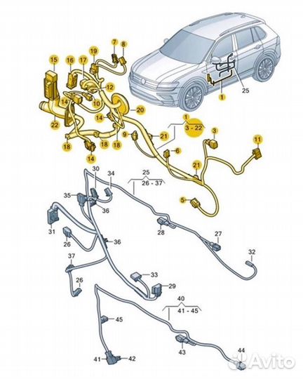 Проводка двери передняя левая Skoda Kodiaq NS7