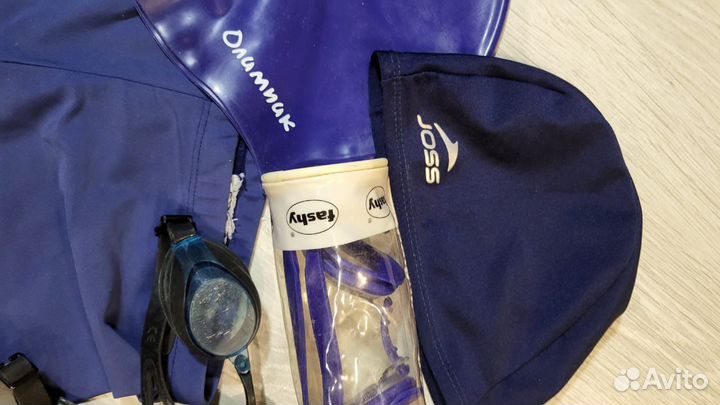 Форма для бассейна шапка, плавки, очки