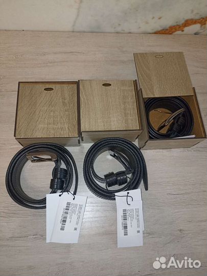 Мужской ремень натур кожа в коробке 110-115 см