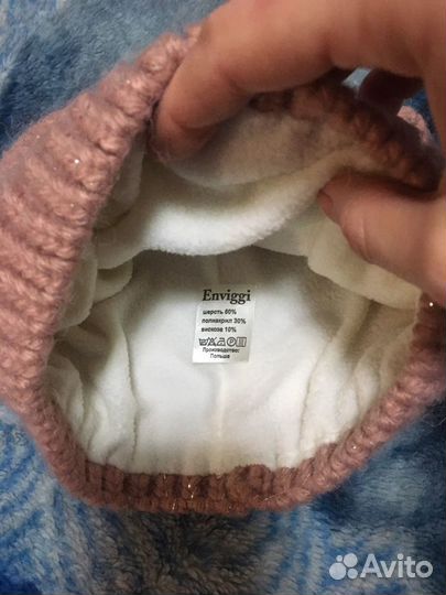 Шапка и шарфик для девочки 5-7 лет