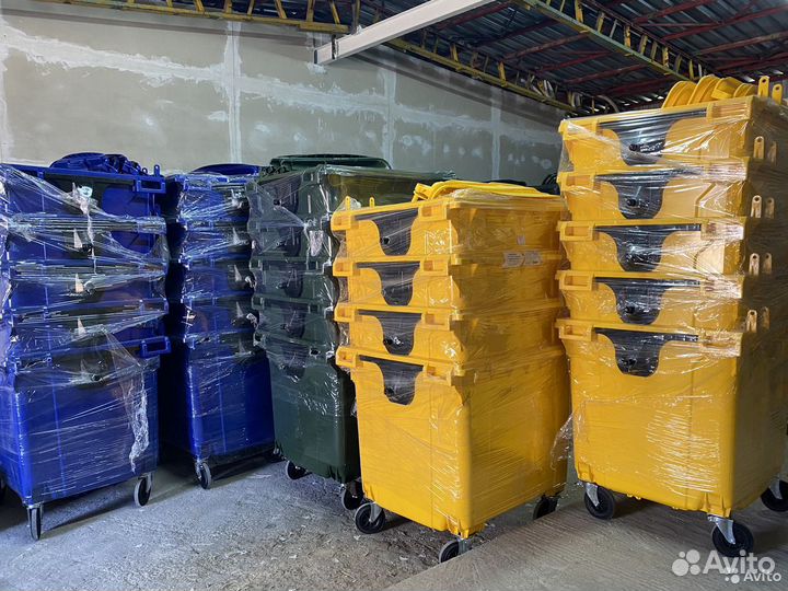 Евроконтейнер 1.1м3 для мусора на колесах 1100л