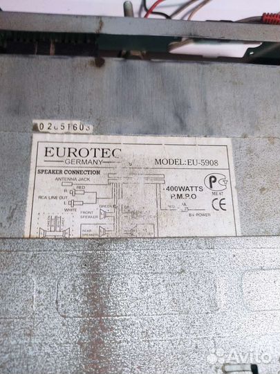 Автомагнитола кассетная eurotec, Германия, EU-5908