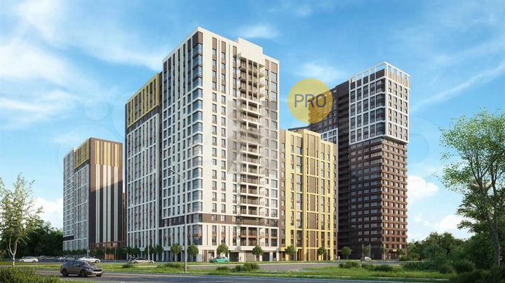 2-к. квартира, 59,5 м², 16/19 эт.