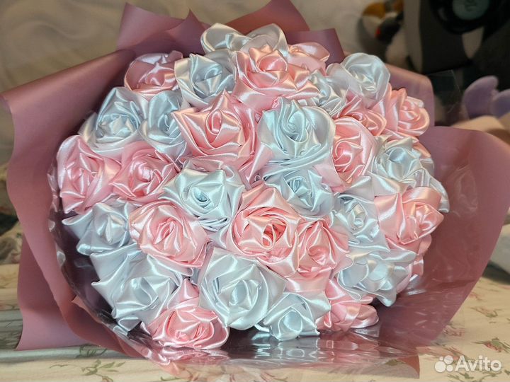 Букет из атласных лент на заказ