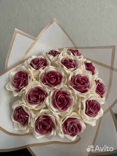 Букеты из атласных лент