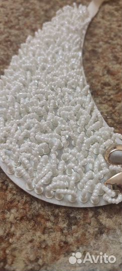 Воротничёк ручная работа, вышивка бисером