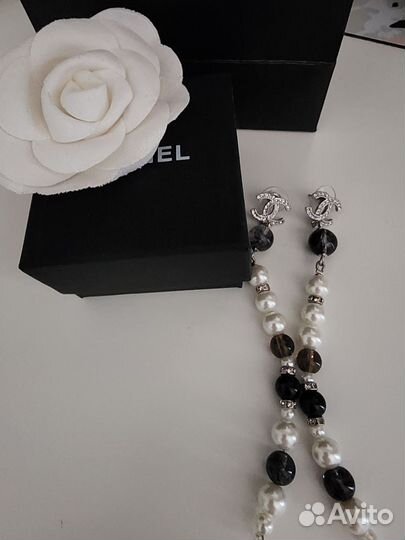 Серьги chanel с жемчугом, оригинал