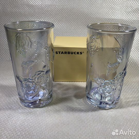 Стаканы Starbucks 2 шт хамелеон роза