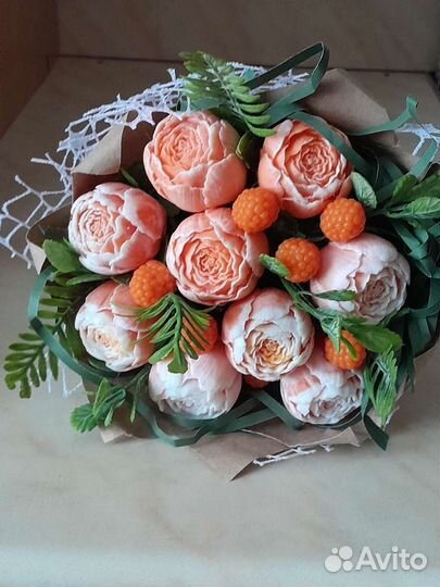 Букет из мыльных пионов
