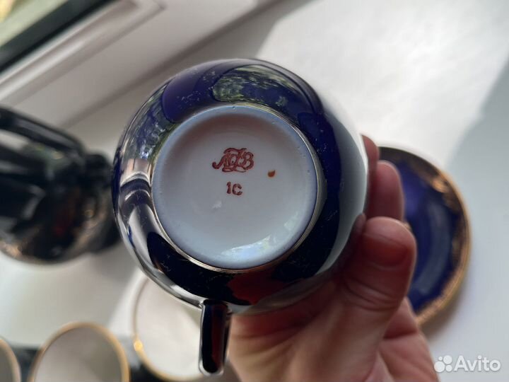 Сервиз Кобальт кофейный с позолотой (Возрождение)