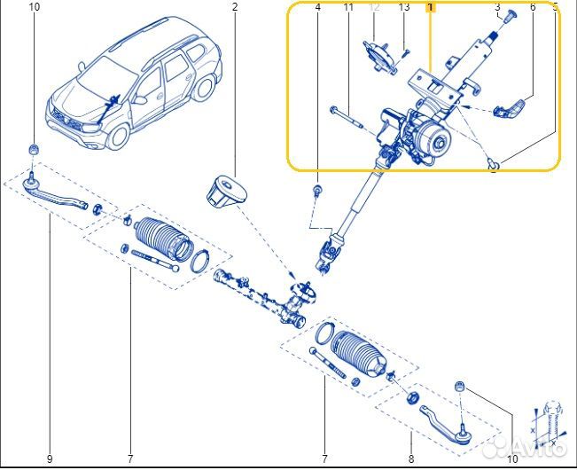 Рулевая колонка Renault Duster F4R 2021