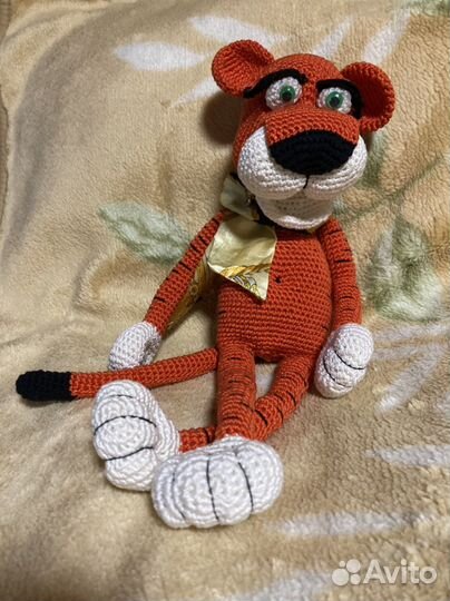 Игрушка вязаная ручной работы Тигр-попрыгун