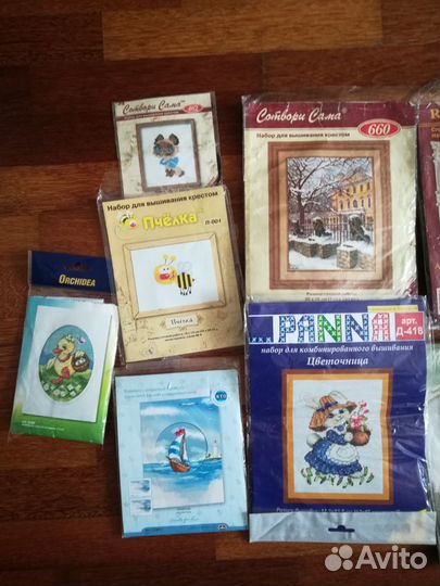 Схемы + остатки наборов для вышивания