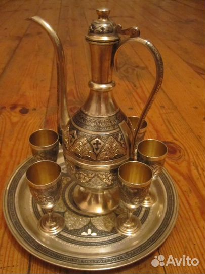 Коньячный сервиз из серебра