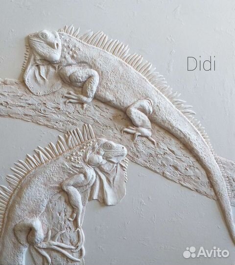 Панно барельеф Игуаны