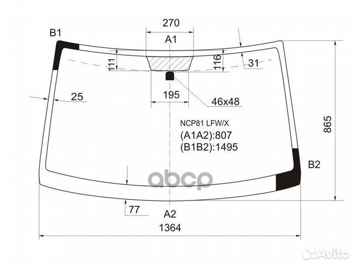 Стекло лобовое toyota sienta NCP8# 03-15 NCP81