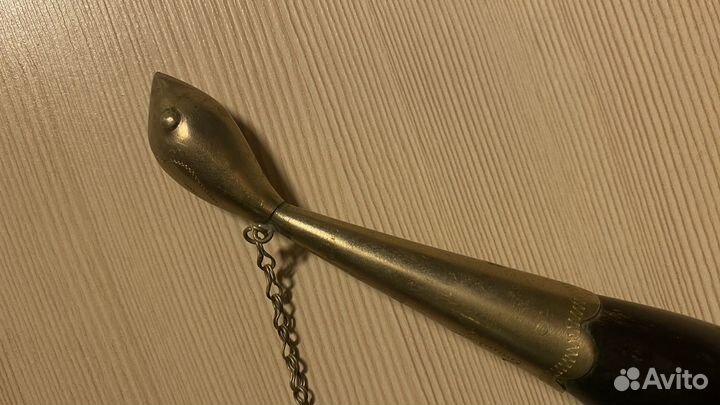 Рог с отделкой мельхиор