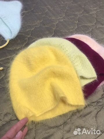 Весенняя шапочка из ангоры,пуха норки