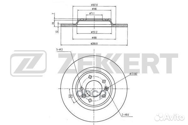 Диск торм. зад. Citroen C5 III 08- Peugeot 407