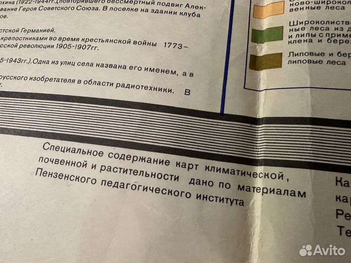 Карта Пензенской области раритет