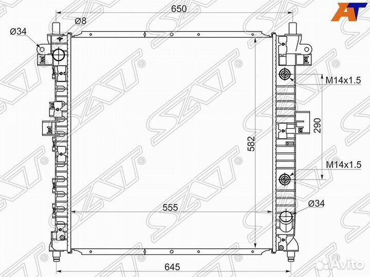 Радиатор охлаждения Ssangyong Kyron