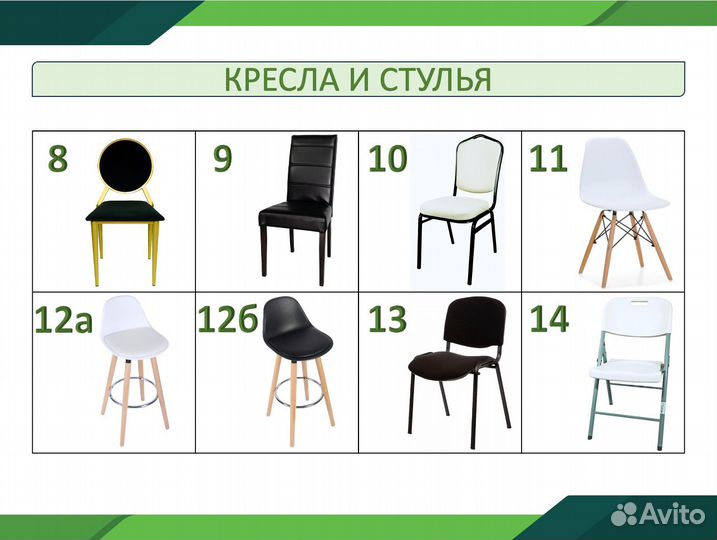 Аренда стульев, столов, прокат оборудования