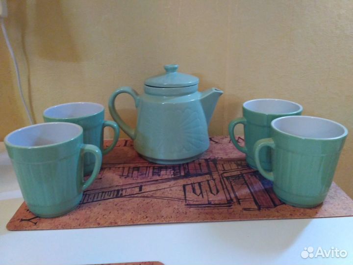 Керамический набор. Кувшин и бокалы. СССР 70 гг