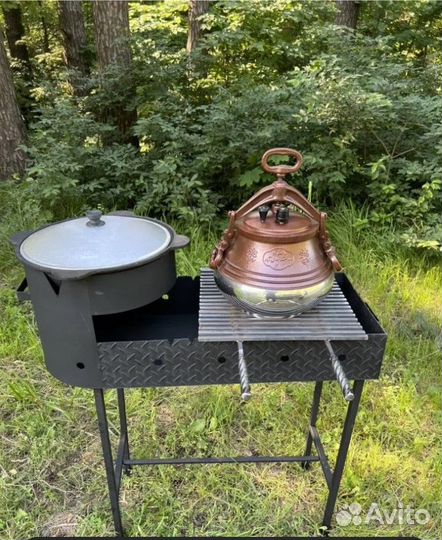 Мангал с печью под казан 10 л. 3 мм