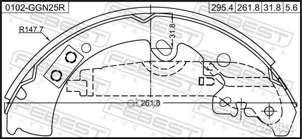 Колодки тормозные задние febest 0102-GGN25R 010