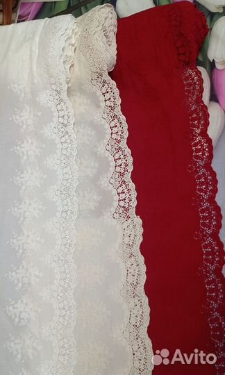 Шитье на батисте широкое 38 см 3 цвета